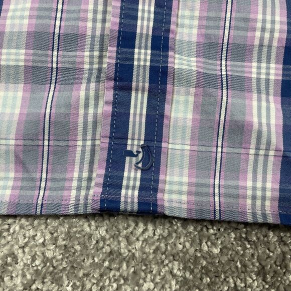 Vineyard Vines Button Down Shirt Mens Large On the Go Performance Plaid Brrr - Picture 4 of 14